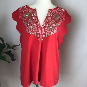 Anthro  Akemi + Kin | Red Binah scalloped shell